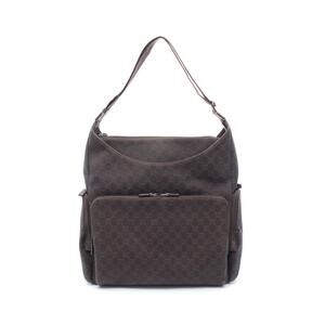 Gucci GG pattern shoulder bag brown leather